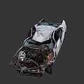 a squashed car 3d model