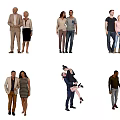 Diverse Groups of People Hugging Standing and Interacting in Casual Poses