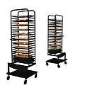 Stainless Steel Display Shelves with Wheels for Bread Display and Multiple Layers 3d model
