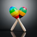 Colorful Striped Wooden Furniture With Crossed Structure And Handle Details
