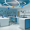 Modern Laboratory Science Experimental Classroom 3d model