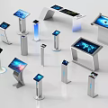 Modern Interactive Public Facilities With Digital Display Screens And Various Designs