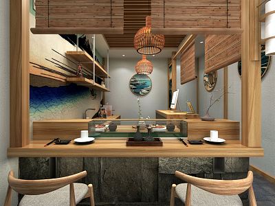 Japanese Sushi Restaurant Catering Sushi Restaurant model