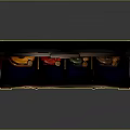 Open Vintage Wooden Chest With Decorative Carvings Holding Colorful Ambrosia Bottles From Grand Collection