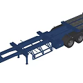 Blue Heavy Duty Flatbed Trailer With Multiple Wheels For Cargo Transport
