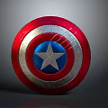 Captain America Shield Iconic Defensive Weapon With Red White Blue Design And Silver Star Center