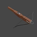 Traditional Crossbow Weapon With Wooden Body Metal Components And Taut Bowstring Design Structure
