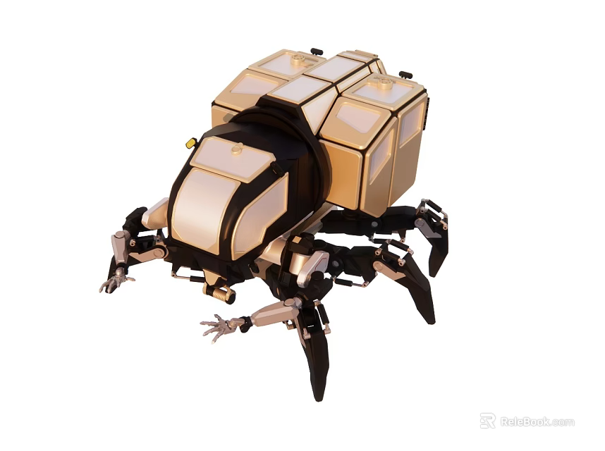 Smart Machine Featuring Beetle Like Design And Multiple Mechanical Legs 3d model