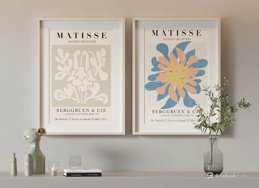 Interior Wall Decor With Matisse Posters Berggruen Cie And Decorative Elements 3d model