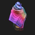 Adorable Alpaca Wearing Colorful Rainbow Scarf With Fringed Edges And Soft Texture