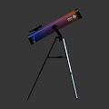 Durable Commercial Equipment Two Telescopes With Tripod Stands Purple Blue Gradient Colors And Black Bases