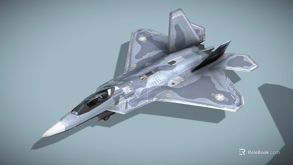 Modern Military Fighter Jet With Sleek Gray Camouflage And Aerodynamic Structure 3d model 