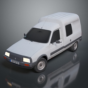 minibus minivan driverless bus school bus van box car 3d model