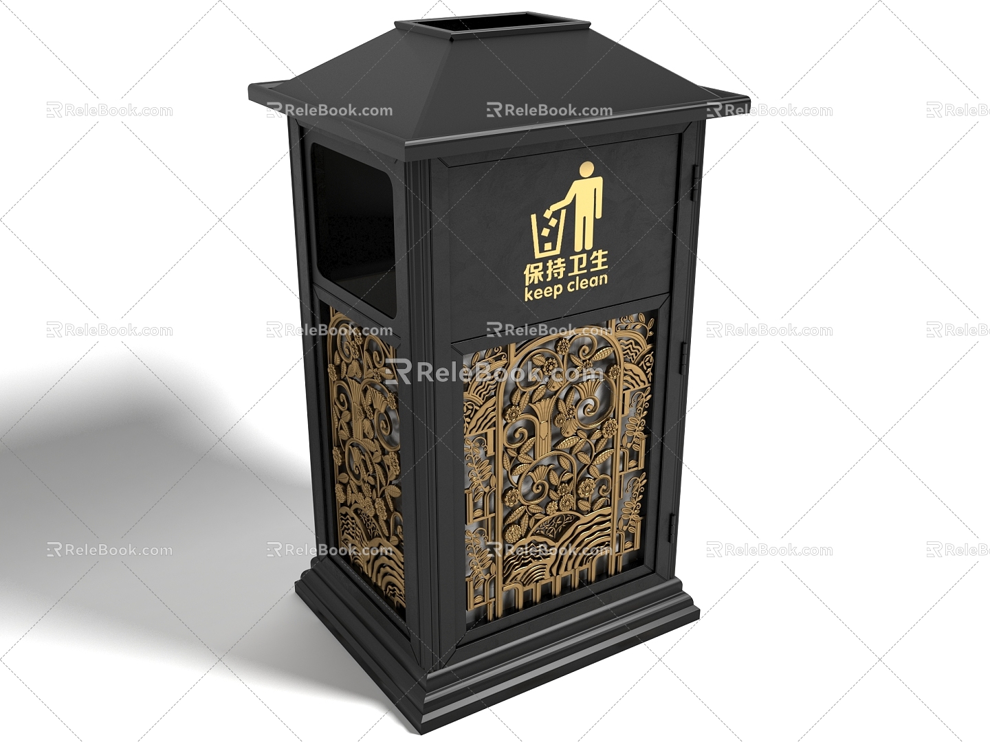 Modern style dustbin dustbin public facilities highway facilities recycling bin 3d model