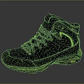 Black High Top Hiking Shoes With Yellow Accents And Durable Grip Sole For Outdoor Activities