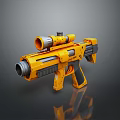 Modern Yellow Weapon With Scope Barrel Grip And Design Elements 3d model