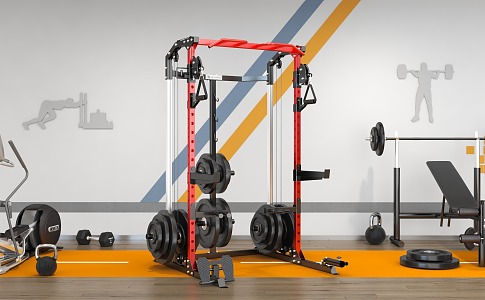 Modern Fitness Equipment Sports Equipment 3d model