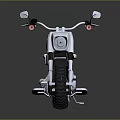 Black Classic Cruiser Motorcycle With Leather Seat Chrome Details And Spoked Wheels