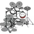 Electronic Musical Instrument Drum Set With Multiple Pads Cymbals Stands And Pedals