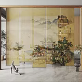 New Chinese-style rolling curtain gauze curtain 3d model