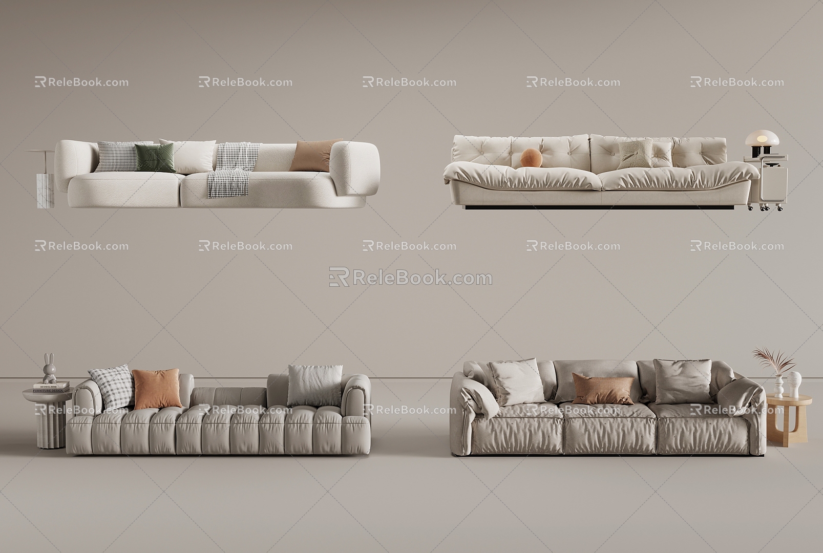 Cream wind sofa side corner several 3d model