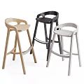Modern Design Bar Stools In Light Wood Black And White Colors