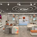 Modern Specialty Store With Glass Front Windows Display Shelves Bags Shoes Decorations And Plants
