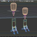 Chinese Style Floor Lamps With Wooden Carved Base And Patterned Plain Shades