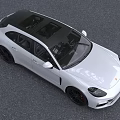 White Porsche Luxury Sedan Featuring Sleek Body Lines Black Grille And Sporty Wheels 3d model