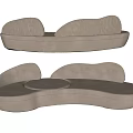 Nordic Multiplayer Sofa Curved Sofa Casual Sofa 3d model