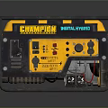 Champion Hybrid Generator Yellow Black Design With Control Panel And Engine