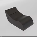 Modern Abstract Shape Leather Sofa With Curved Design And Dark Brown Upholstery