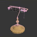 Elegant Table Lamp With Green Marble Shade And Golden Base Stand