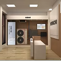 Modern SHARP ITACHI Store Interior With Counter And Product Display Shelves 3d model