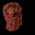 Decayed Horror Creature Head 3D Model With Gory Texture On Dark Background 3d model