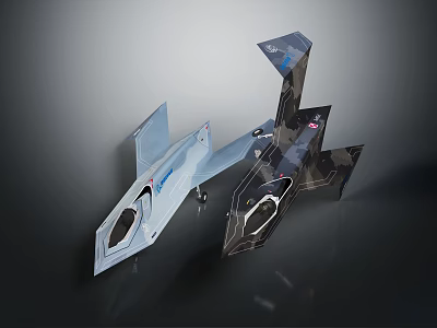 Modern Fighter Jets With Advanced Stealth Technology And Aerodynamic Design Features 3d model