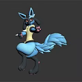 Game Character Blue Fox Like With Black Body Yellow Top Red Eyes And Pink Paws