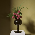 New Chinese-style Flower-arranging Vase Ornaments Japanese-style Flower-arranging Floriculture Small Original Zen Iris Leaf Ping-pong Chrysanthemum 3d model