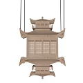 New Chinese Style Art Device Chandelier 3d model