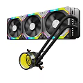High Performance PC Water Cooler With Triple RGB LED Fans And Yellow Heatsink