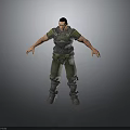 3D Male Warrior Character In Armor Standing With Open Arms On Gray Background
