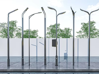 Modern Outdoor Lights Street Lamps with Various Designs for Garden Pathway Lighting 3d model