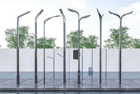 Modern street lamp landscape lamp high pole lamp head lighting lamp 3d model