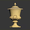 Golden Decorative Trophy With Ornate Lid Intricate Handles And Detailed Base