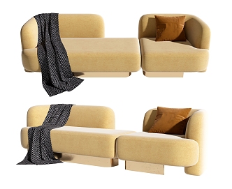 Double sofa 3d model