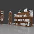 Modern Photo Spot With Wooden Bookshelves Books And Easel In Open Space