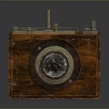 Vintage Camera With Wooden Body Metal Components And Classic Lens Design