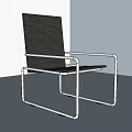 Modern Single Sofa With Sleek Metal Frame And Black Cushion Minimalist Design