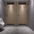 Modern Public Restroom Design With Double Mirrors Washbasin Green Plants And Tiled Walls