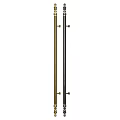 Modern Swing Door Design With White And Black Frames Glass Panels And Golden Accents